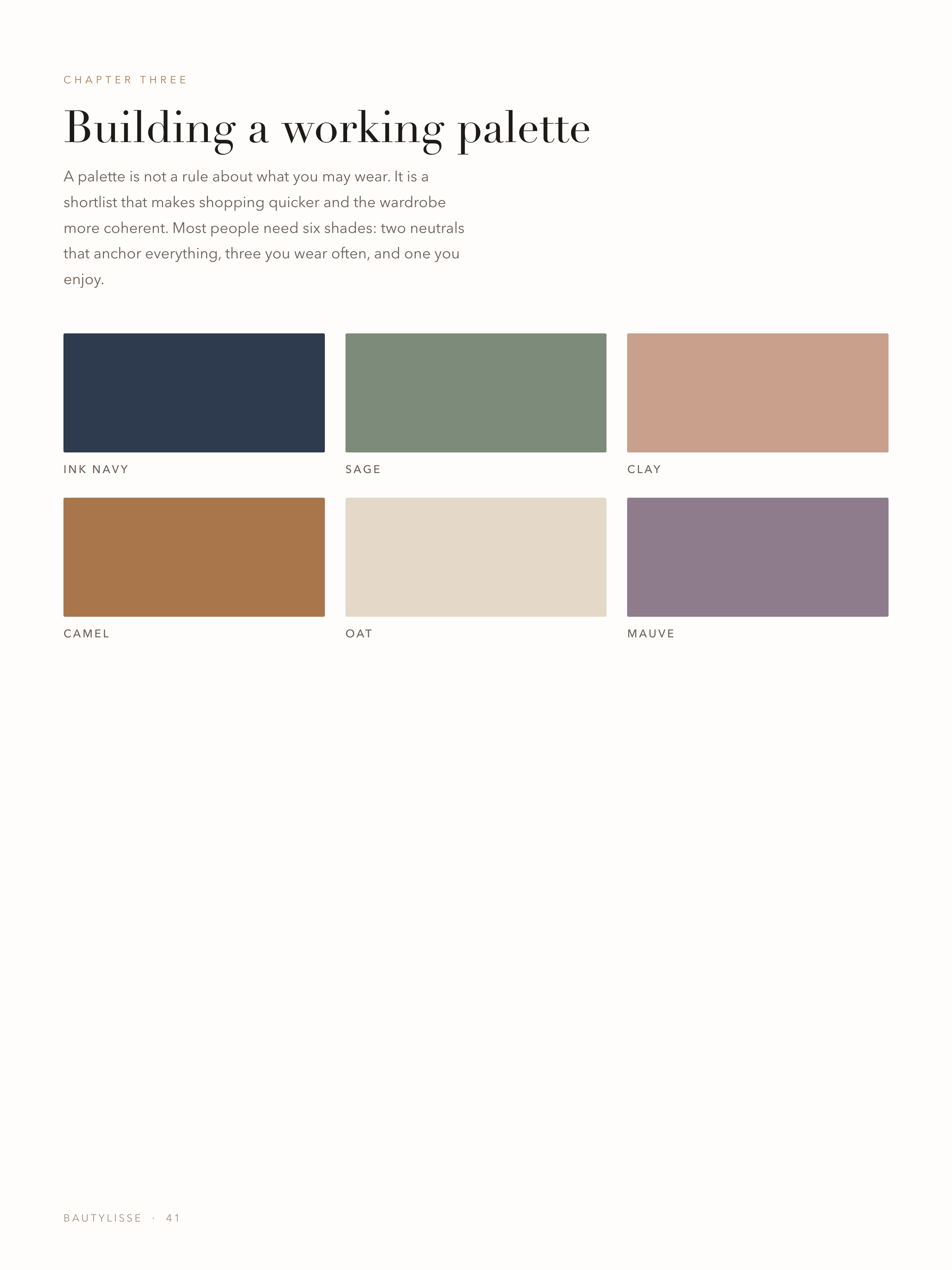 Building a working palette